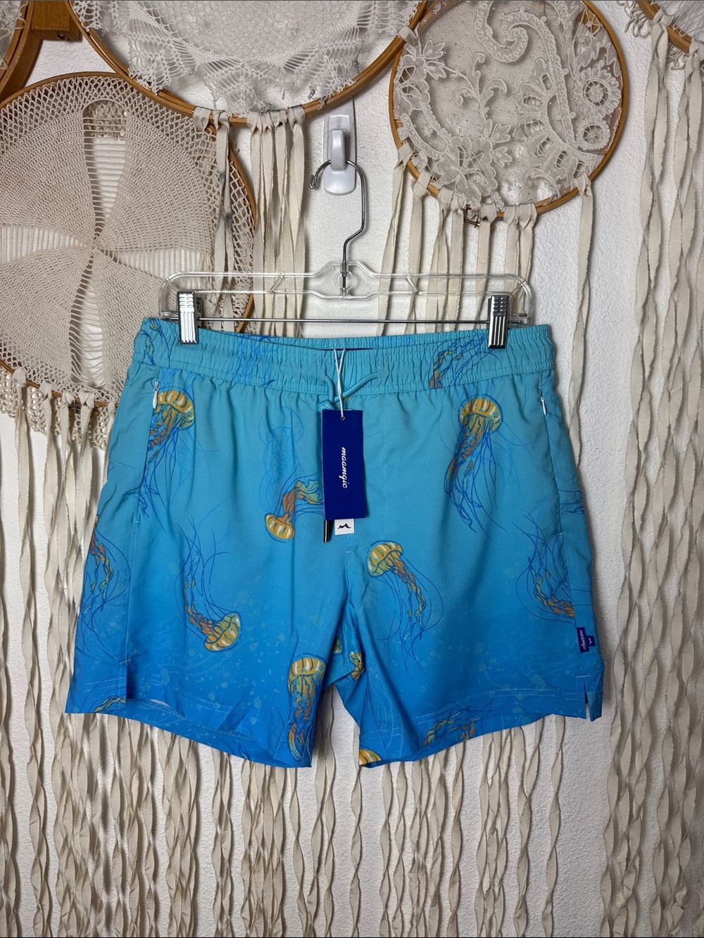 Men's Maamgic SunPop Swim Short with Liner NWT Size M Jellyfish Print